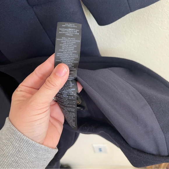 NWT Tory Burch WOOL CASHMERE COAT Navy Knee Length - Picture 8 of 8